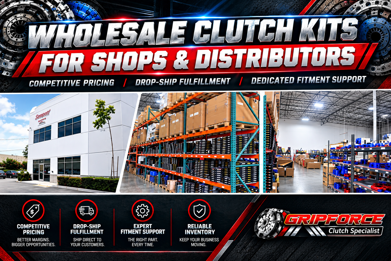 Wholesale Clutch Kits for Shops & Distributors | GripForce Clutch Specialist